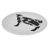 牛の白黒シルエット カッティングボード (角)