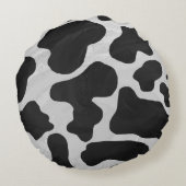 牛の白黒シルエット ラウンドクッション (裏面)