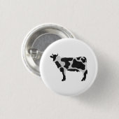 牛の白黒シルエット 缶バッジ (正面&裏面)