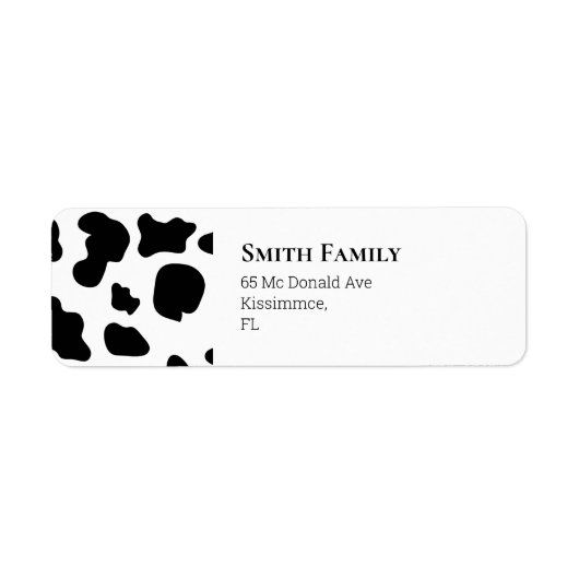 牛の白黒 ラベル (正面)