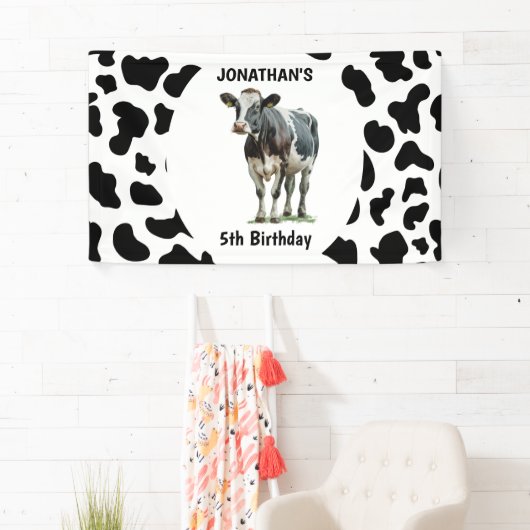 牛の白黒 横断幕 (インサイチュ)