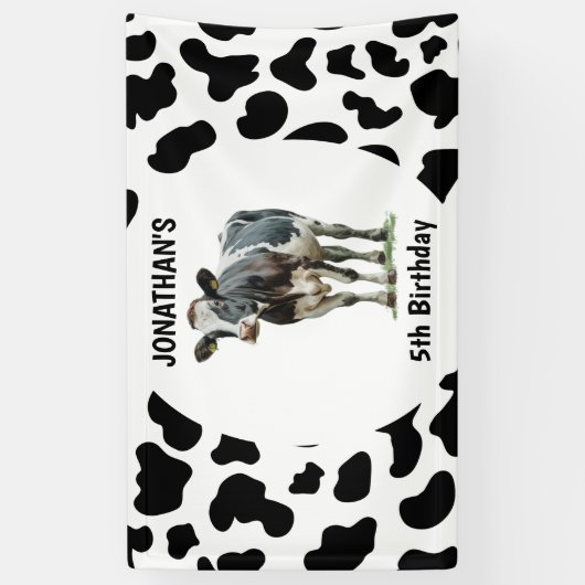 牛の白黒 横断幕 (縦)