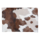 牛の皮と白 枕カバー (正面左)