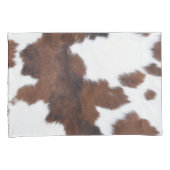 牛の皮と白 枕カバー (正面右)