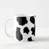 牛の皮の白黒パターン コーヒーマグカップ (左)