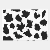 牛の皮の白黒パターン ラッピングペーパーシート (正面)