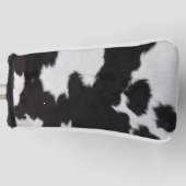 牛の皮白黒 ゴルフヘッドカバー (正面)