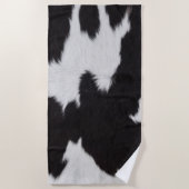 牛の皮白黒 ビーチタオル (正面)