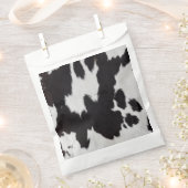 牛の皮白黒 フェイバーバッグ (クリップ留めされた状態)