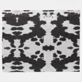 牛の皮白黒 フリースブランケット (正面(横))