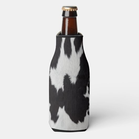 牛の皮白黒 ボトルクーラー (ボトル正面)