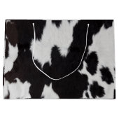 牛の皮白黒 ラージペーパーバッグ (正面)