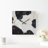 牛の皮 スクエア壁時計 (ホーム)