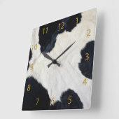 牛の皮 スクエア壁時計 (傾斜)