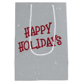 牛の着用クリスマスリース ミディアムペーパーバッグ (裏面)