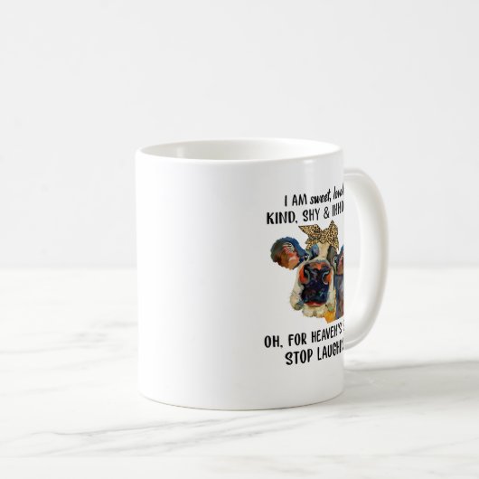 牛の私は甘い愛される優しい内気で無邪気である コーヒーマグカップ (正面右)