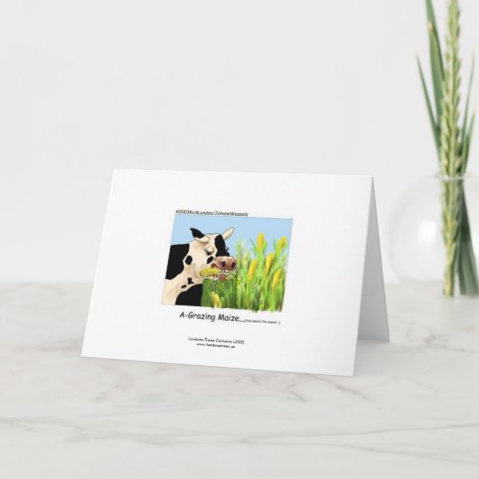 牛の笑わされるグリーティングカード カード (正面)