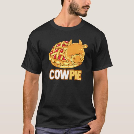 牛の糞食べ物牛動物牛 Tシャツ (正面)