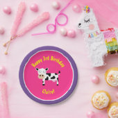 牛の紙皿 動物の誕生日パーティー ペーパープレート (パーティー)