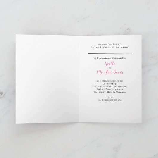 牛の結婚式招待状 折りたとうしカード - ノエル サンキューカード (内部)