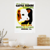 牛の給餌業者イリノイ1940 WPA ポスター (キッチン)