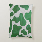 牛の緑と白のシルエット アクセントクッション (裏面(縦))