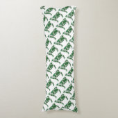 牛の緑と白のシルエット ボディピロー (正面縦)