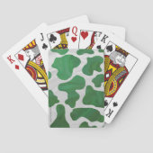 牛の緑と白のプリント トランプ (裏面)