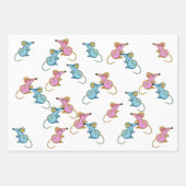 牛の羊の子羊ネズミ ラッピングペーパーシート (正面3)