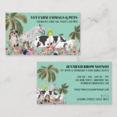 牛の羊の犬の猫の鳥うさぎ鴨グリーンパーム 名刺 (正面/裏面)