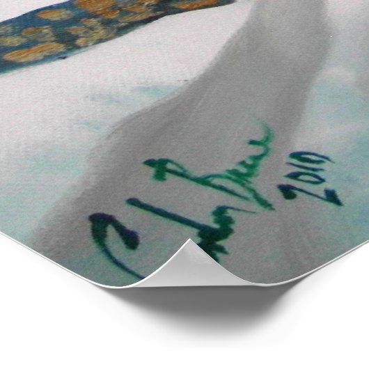 牛の羊フォーク冬の雪のシーン絵画ズGブルース ポスター (角)