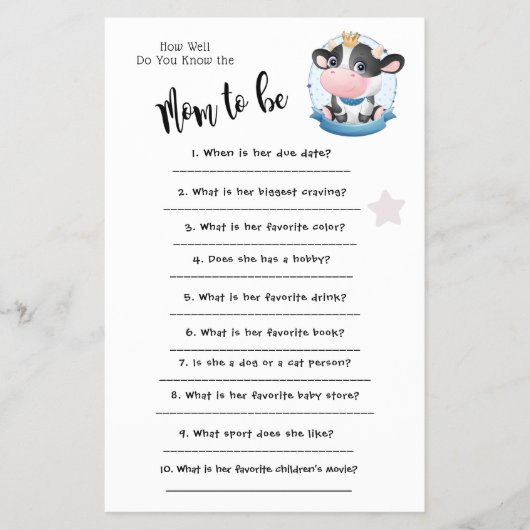 牛の美しい夢どのように良くゲームカードを知っている チラシ (正面)