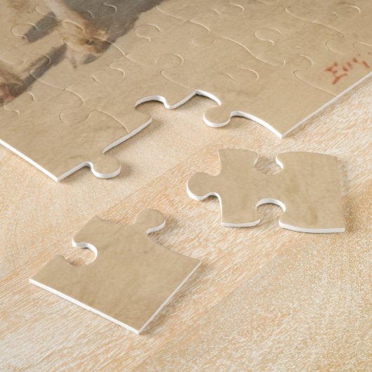 牛の群れが海の横に(by Eugene Burnand) ジグソーパズル (側面)