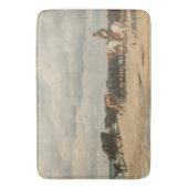 牛の群れが海の横に(by Eugene Burnand) バスマット (正面縦)