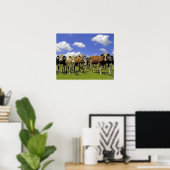 牛の群れと曇り空 ポスター (ホームオフィス)