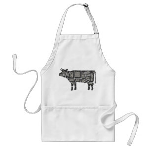 牛の肉切り図 スタンダードエプロン