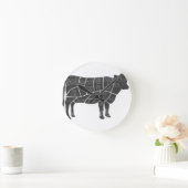 牛の肉屋の図 ラウンド壁時計 (ホーム)