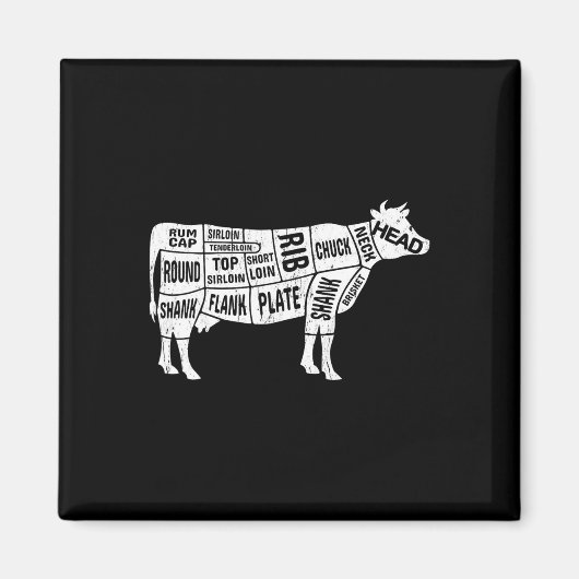 牛の肉屋ティー マグネット (正面)