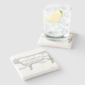 牛の肉質図(2) ストーンコースター (横)