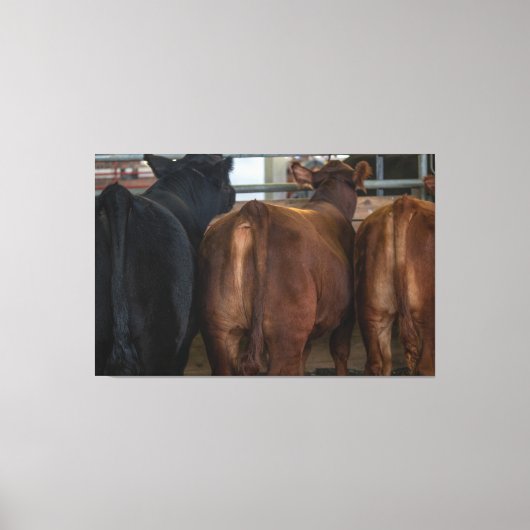 牛の背後から キャンバスプリント (正面)