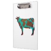 牛の茶色とティール（緑がかった色）のシルエット クリップボード (左)