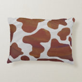 牛の茶色と白のシルエット アクセントクッション (裏面)