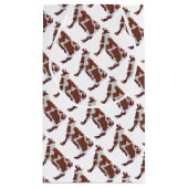 牛の茶色と白のシルエット スモールペーパーバッグ (裏面)