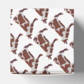 牛の茶色と白のシルエット フェイバーボックス (上部)