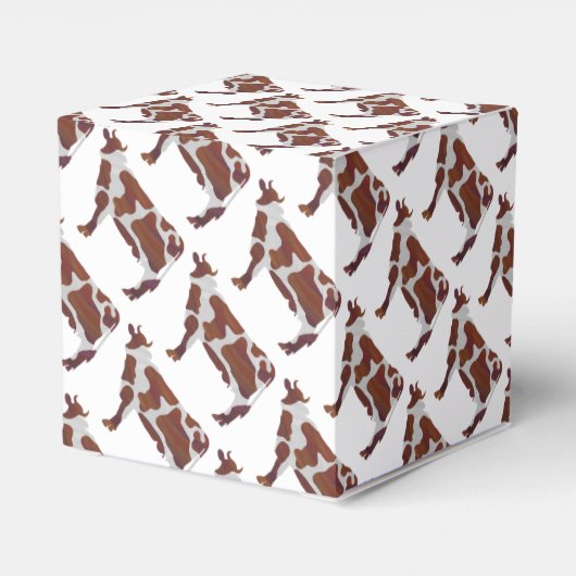 牛の茶色と白のシルエット フェイバーボックス (裏面サイド)