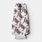 牛の茶色と白のシルエット ボトルクーラー (裏面)