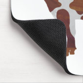 牛の茶色と白のシルエット マウスパッド (コーナー)