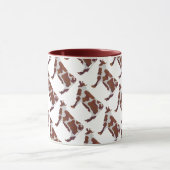 牛の茶色と白のシルエット マグカップ (中央)