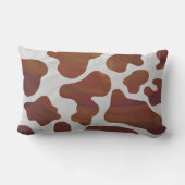 牛の茶色と白のシルエット ランバークッション (裏面)