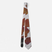 牛の茶色と白のプリントネクタイ ネクタイ (裏面)